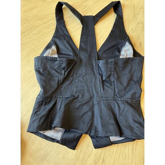 Y2k 90s Black BEBE Vest XS Academia Fitted Corset Whimsigoth Rock Office Siren - Picture 14 of 14